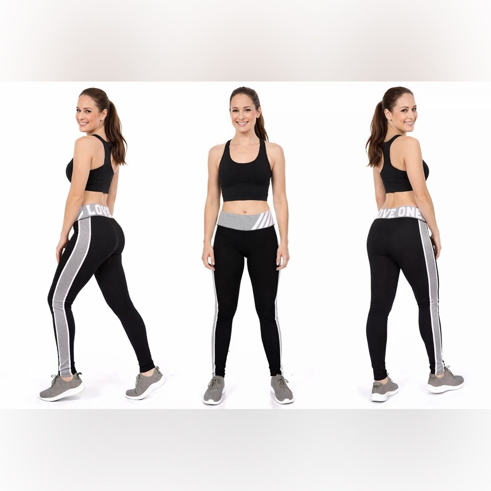 Dyce Apparel Leggings Medium Black Pink Gray